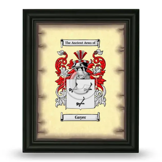 Gayer Coat of Arms Framed - Black