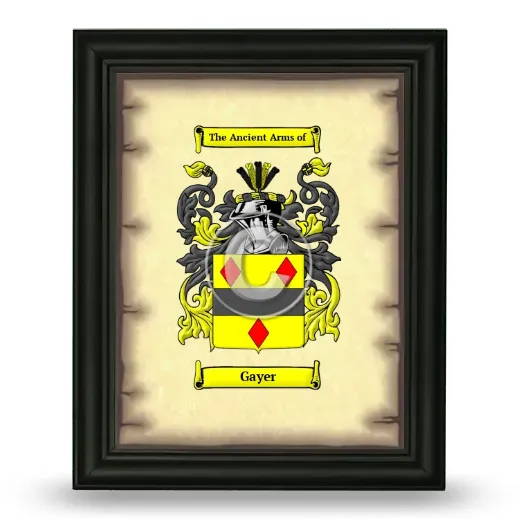 Gayer Coat of Arms Framed - Black