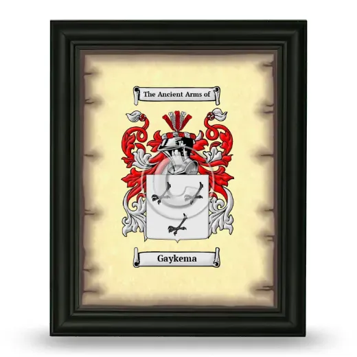 Gaykema Coat of Arms Framed - Black