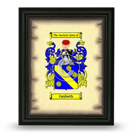 Gaylorth Coat of Arms Framed - Black