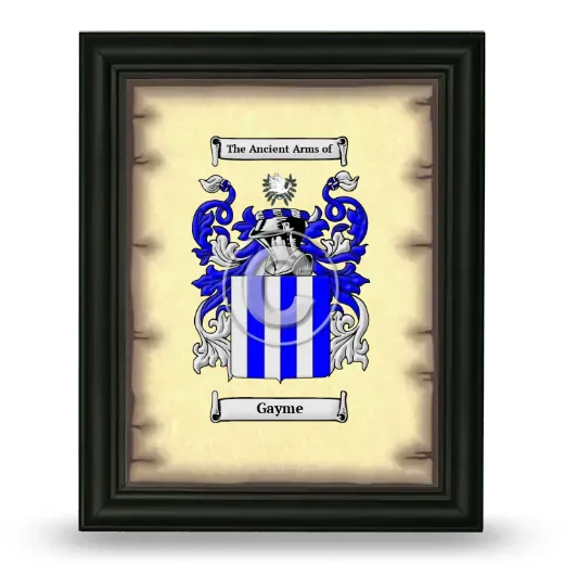 Gayme Coat of Arms Framed - Black