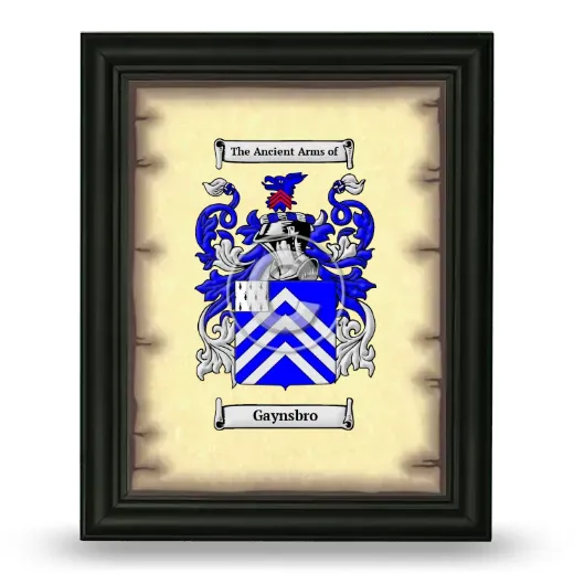 Gaynsbro Coat of Arms Framed - Black