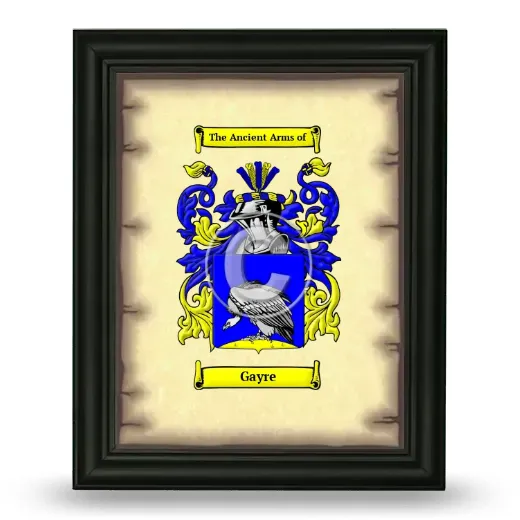 Gayre Coat of Arms Framed - Black