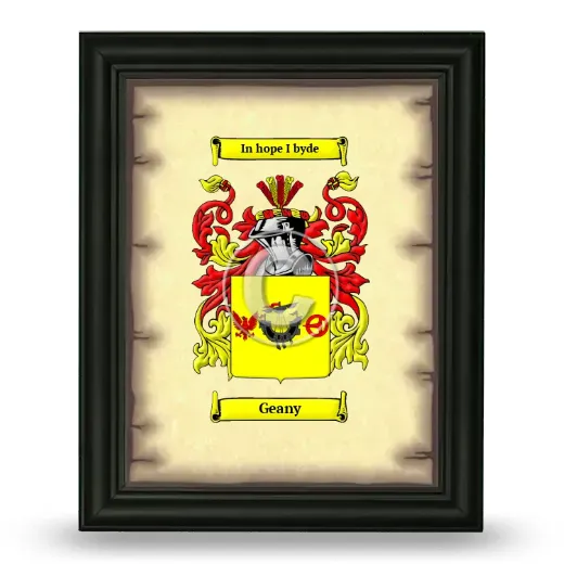 Geany Coat of Arms Framed - Black
