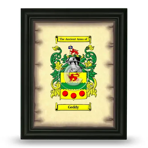 Geddy Coat of Arms Framed - Black