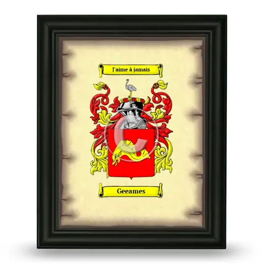 Geeames Coat of Arms Framed - Black