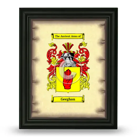 Geeghan Coat of Arms Framed - Black
