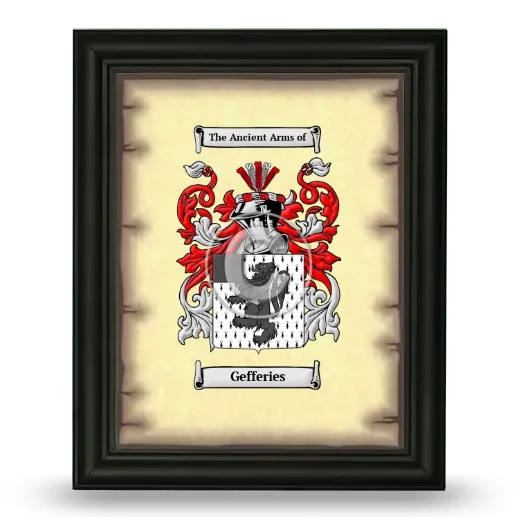 Gefferies Coat of Arms Framed - Black