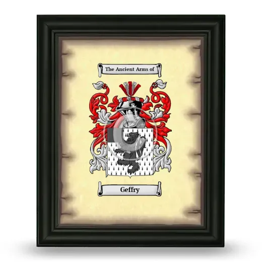 Geffry Coat of Arms Framed - Black