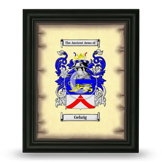 Gehrig Coat of Arms Framed - Black