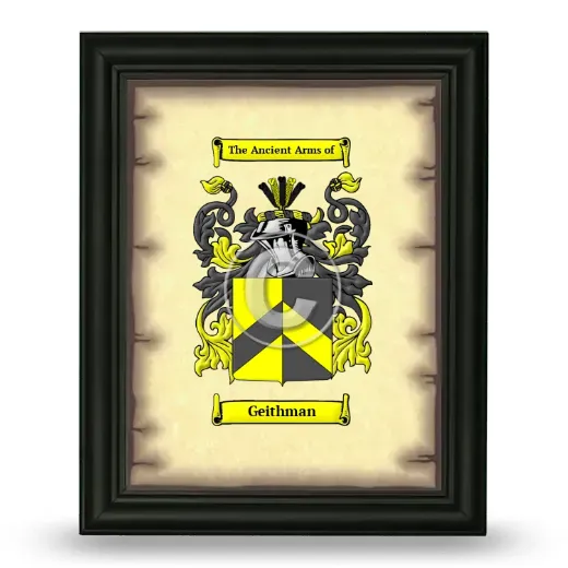 Geithman Coat of Arms Framed - Black