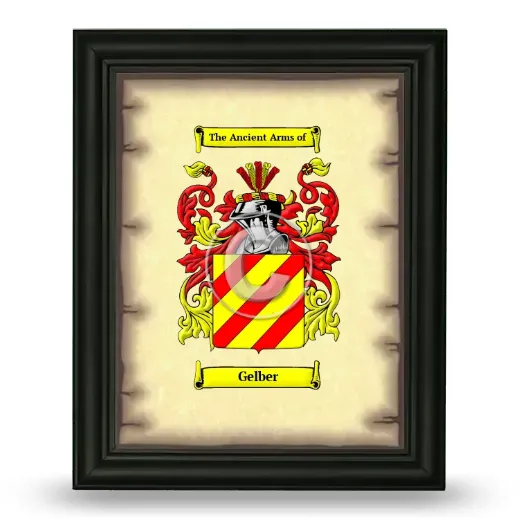 Gelber Coat of Arms Framed - Black