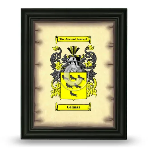 Gelinas Coat of Arms Framed - Black