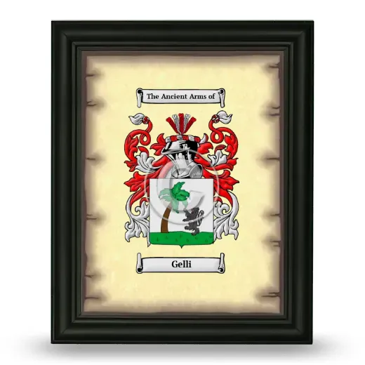 Gelli Coat of Arms Framed - Black