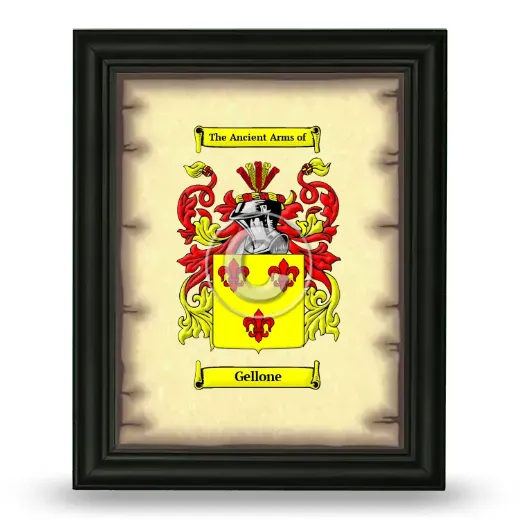 Gellone Coat of Arms Framed - Black