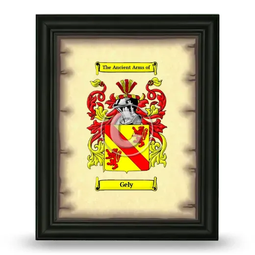 Gely Coat of Arms Framed - Black