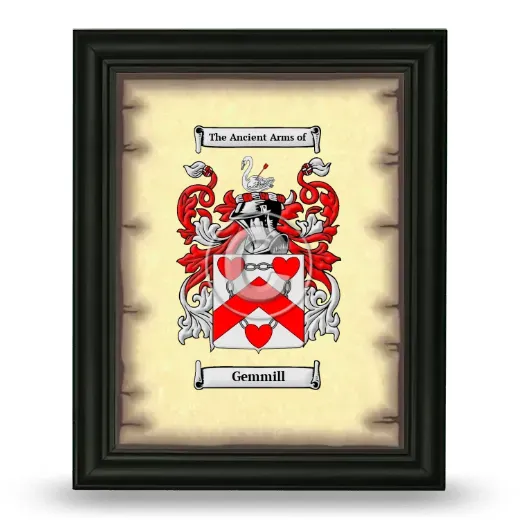 Gemmill Coat of Arms Framed - Black