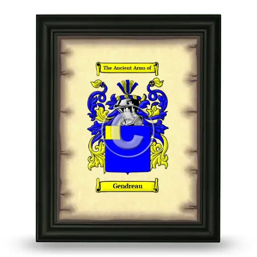 Gendreau Coat of Arms Framed - Black
