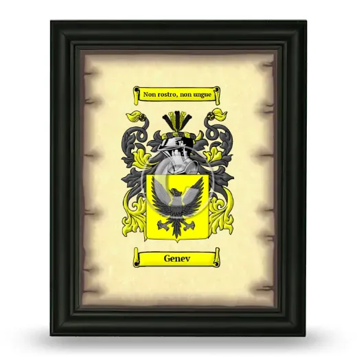 Genev Coat of Arms Framed - Black
