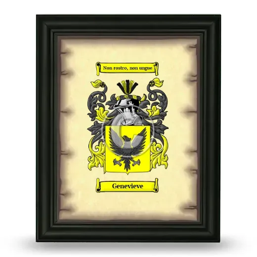 Genevieve Coat of Arms Framed - Black