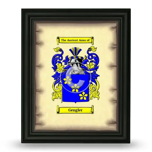 Gengler Coat of Arms Framed - Black