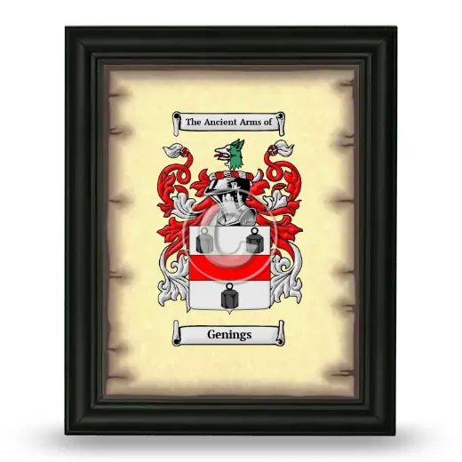 Genings Coat of Arms Framed - Black