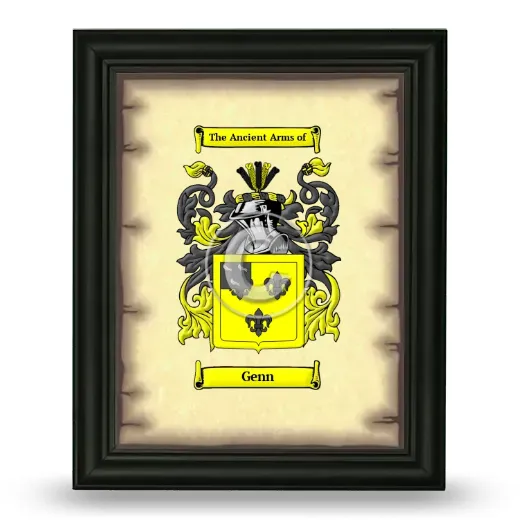 Genn Coat of Arms Framed - Black