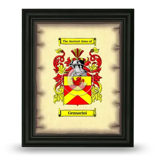 Gennarini Coat of Arms Framed - Black