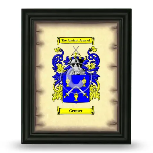 Genner Coat of Arms Framed - Black