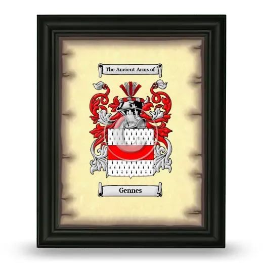 Gennes Coat of Arms Framed - Black