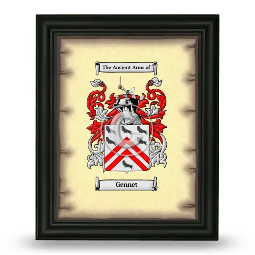 Gennet Coat of Arms Framed - Black