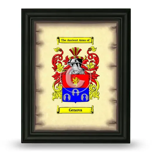 Genova Coat of Arms Framed - Black