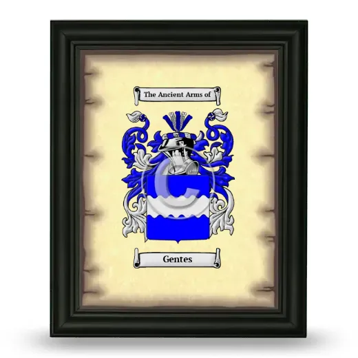 Gentes Coat of Arms Framed - Black