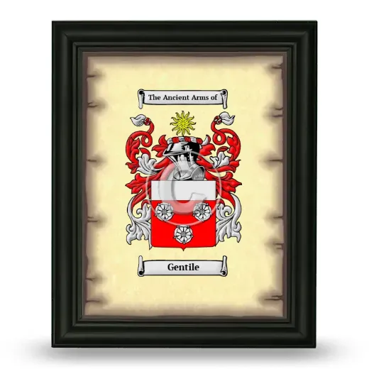 Gentile Coat of Arms Framed - Black