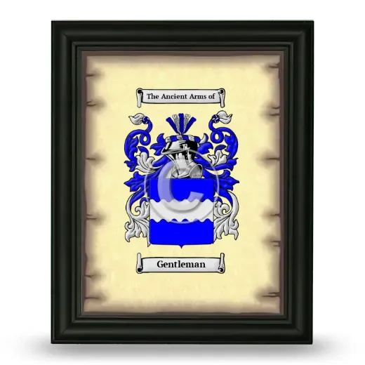 Gentleman Coat of Arms Framed - Black