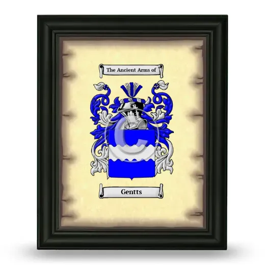 Gentts Coat of Arms Framed - Black