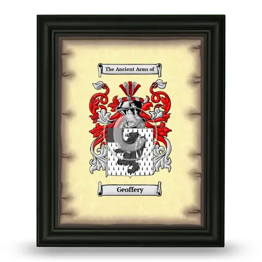 Geoffery Coat of Arms Framed - Black