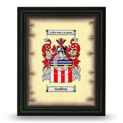Geoffroy Coat of Arms Framed - Black
