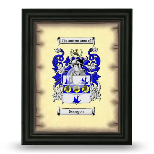 George's Coat of Arms Framed - Black