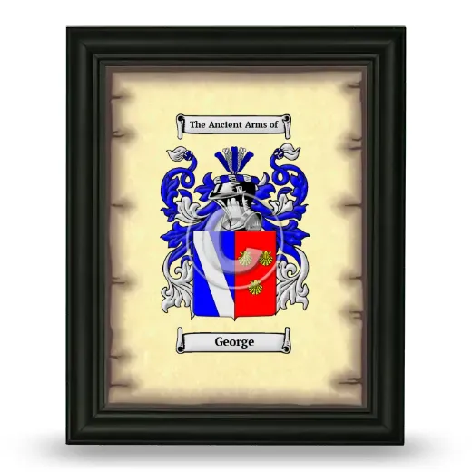 George Coat of Arms Framed - Black