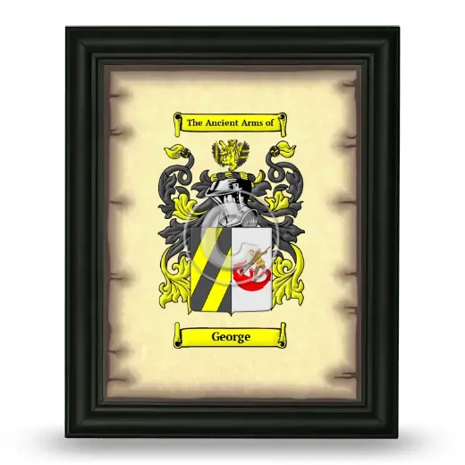 George Coat of Arms Framed - Black