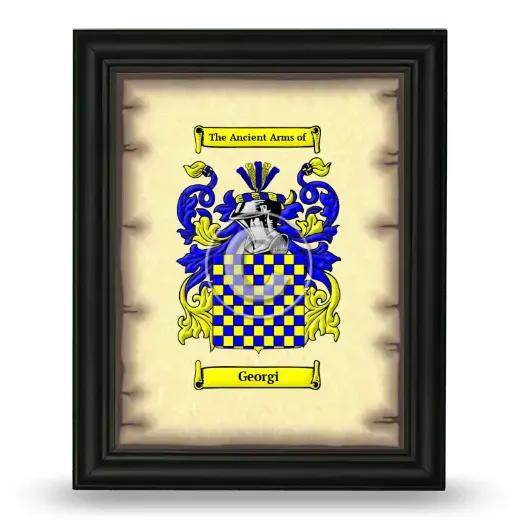 Georgi Coat of Arms Framed - Black