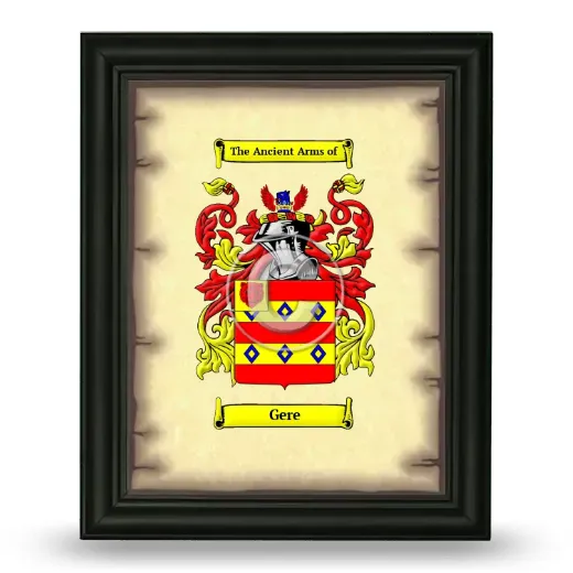 Gere Coat of Arms Framed - Black