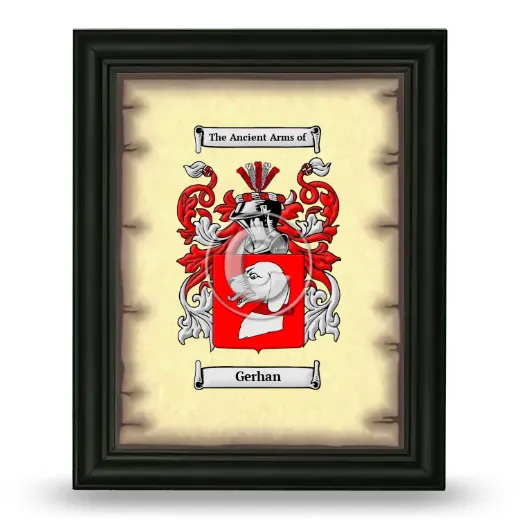Gerhan Coat of Arms Framed - Black