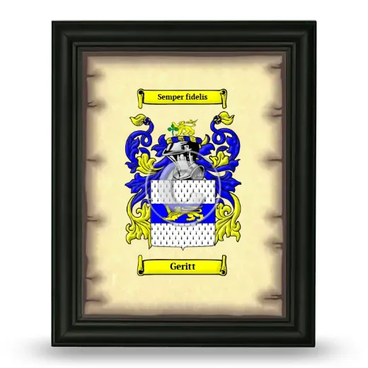 Geritt Coat of Arms Framed - Black