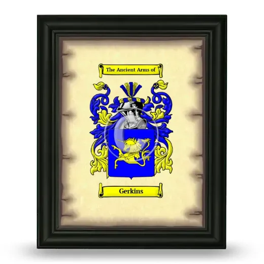 Gerkins Coat of Arms Framed - Black