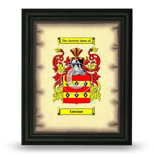 Gerone Coat of Arms Framed - Black