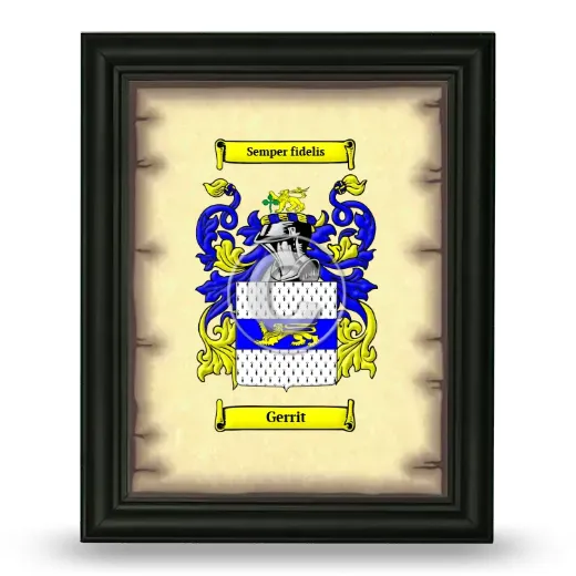 Gerrit Coat of Arms Framed - Black