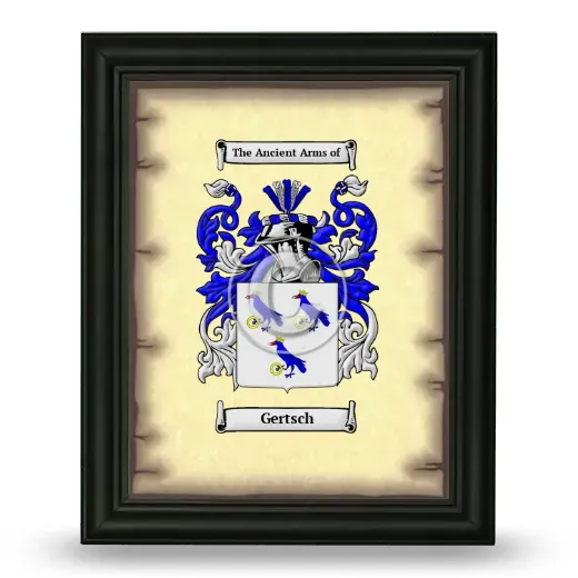 Gertsch Coat of Arms Framed - Black