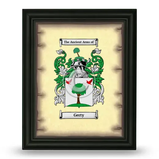 Gerty Coat of Arms Framed - Black